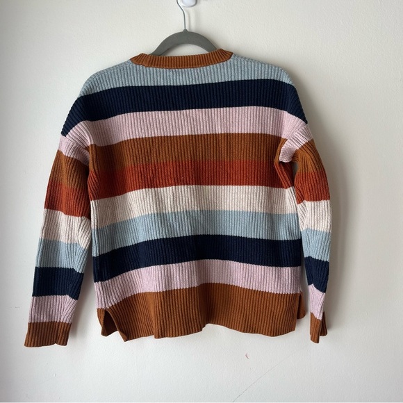 Madewell Striped Ribbed Knit Sweater women’s XS | Multicolor Block Pullover - Picture 8 of 8